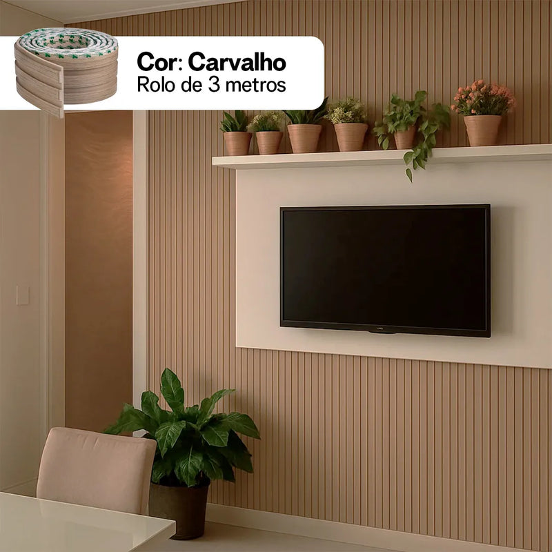 Kit Painel Ripado Autocolante 3M Laminado | Linha Madeto | Premium