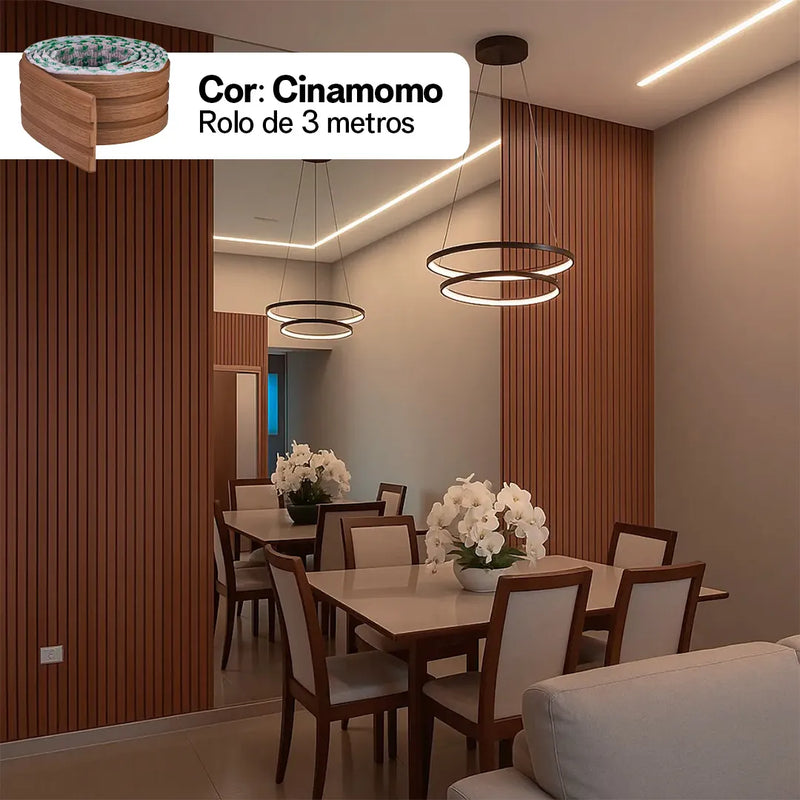 Kit Painel Ripado Autocolante 3M Laminado | Linha Madeto | Premium