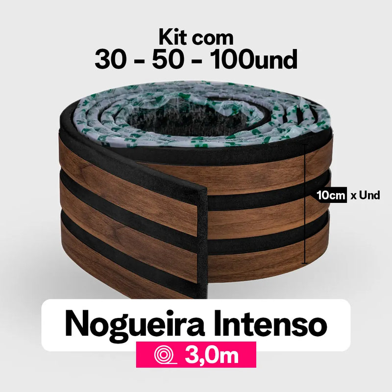 Kit Painel Ripado Autocolante 3M Laminado | Linha Madeto | Premium