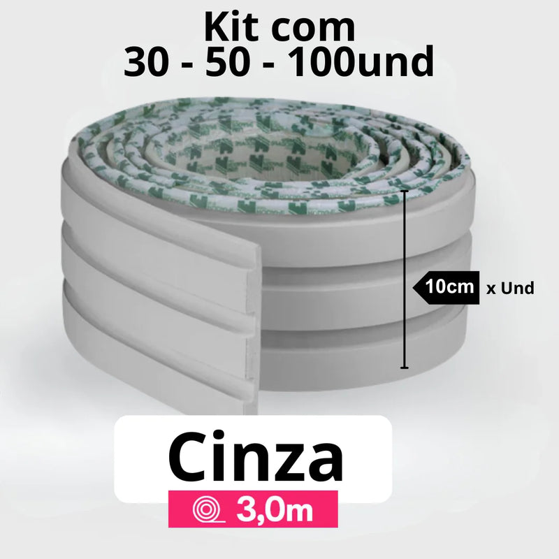 Kit Painel Ripado Autocolante 3M Laminado | Linha Madeto | Premium