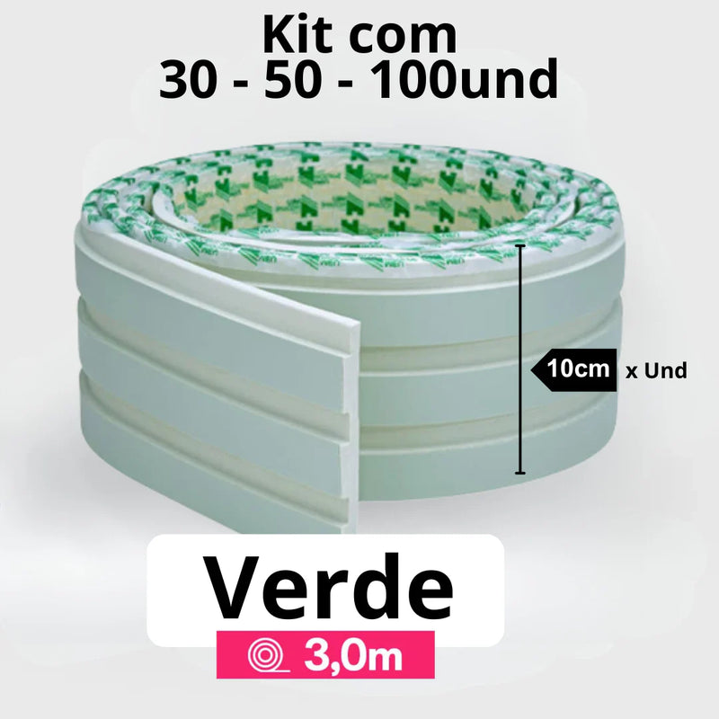 Kit Painel Ripado Autocolante 3M Laminado | Linha Madeto | Premium